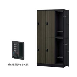 ナイキ ロッカー（GL型） 扉：マロンドレープ／本体：ブラック GL6MDR-BMD