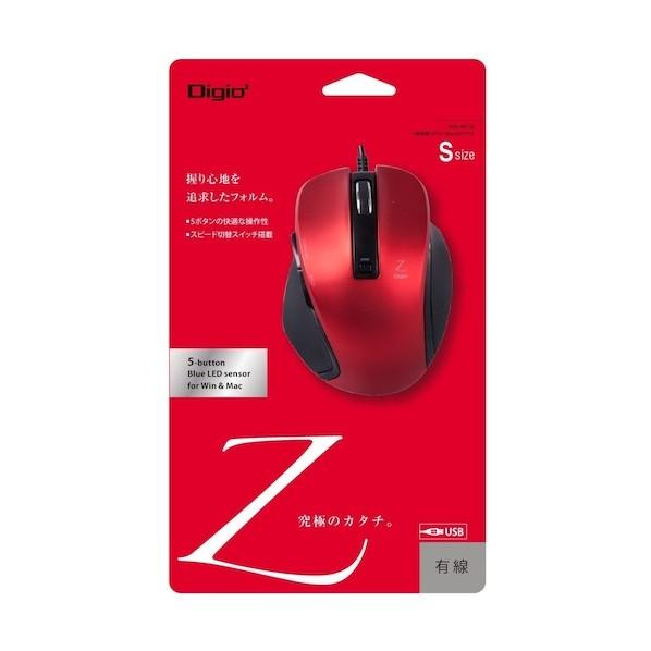 ナカバヤシ 小型有線5ボタンBlueLEDマウス レッド MUS-UKF120R