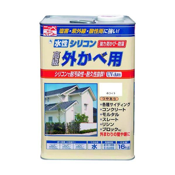 ニッペホーム 水性シリコン外かべ用 ホワイト 16kg 01
