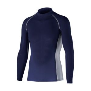 おたふく手袋 冷感・消臭パワーストレッチ 長袖ハイネックシャツ M ネイビー 胸囲:88-96 身長:165-175 JW-625 オタフク 1