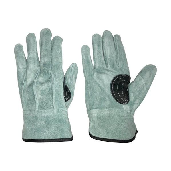 おたふく手袋 オイル床革手袋 我天 銀アテ付き LL K-495
