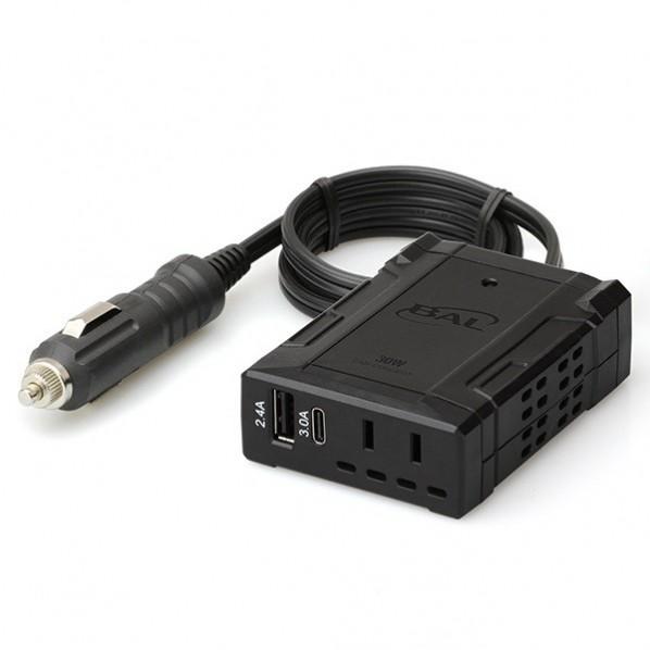 BAL カーコンセント 30W 3．0A 59(W)×80(D)×26(H)mm 2817