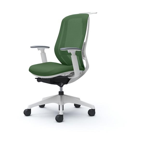 オカムラ シルフィー 可動肘 背メッシュ ハイ ホワイトボディ ハンガー有 ランバー有 樹脂脚 ダー...