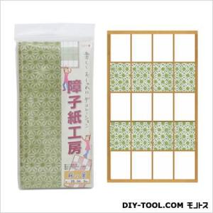 大直 障子紙工房 麻の葉(目安:横貼り3段分) 抹茶色 28cm×94cm KA-03 3枚