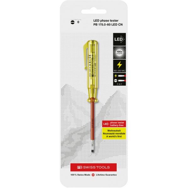PBスイスツールズ 適合ネジM1.6 検電ドライバーLED AC100V-250V用 台紙付 175...