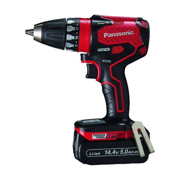 パナソニック デュアル 14.4V5.0Ah 充電式ドリルドライバー 赤 EZ74A3LJ2F-R ...