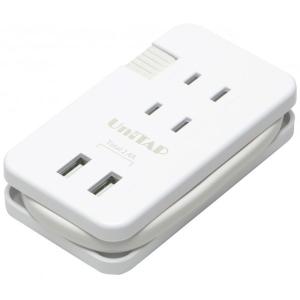 プリンストン USB2ポート付き3口電源タップ ホワイト PPS-UTAP10WH