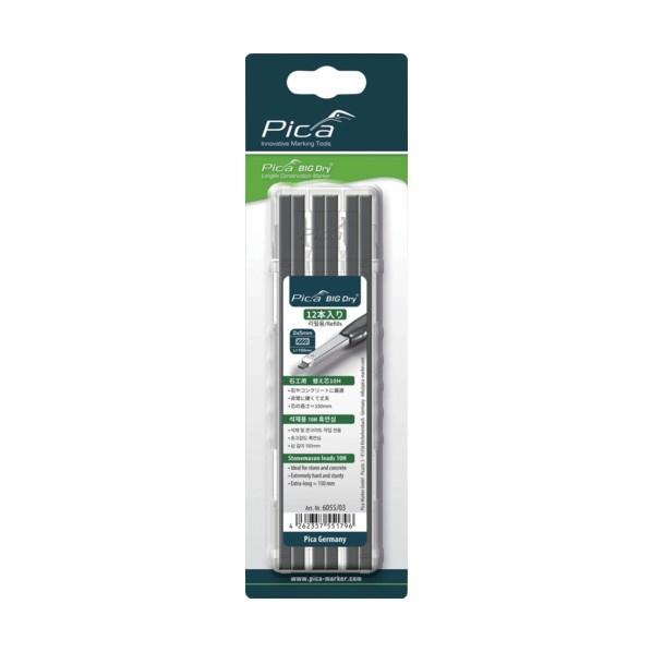 ピカマーカー 建築用シャープペンシルBIG Dry用替芯 12本入り 黒10H ブリスターパック 6...