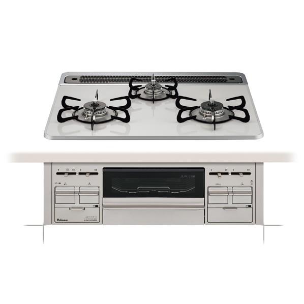 パロマ ビルトインコン リプラ 3? ハイパーガラスコートトップ(プロパンガス) ティアラシルバー ...