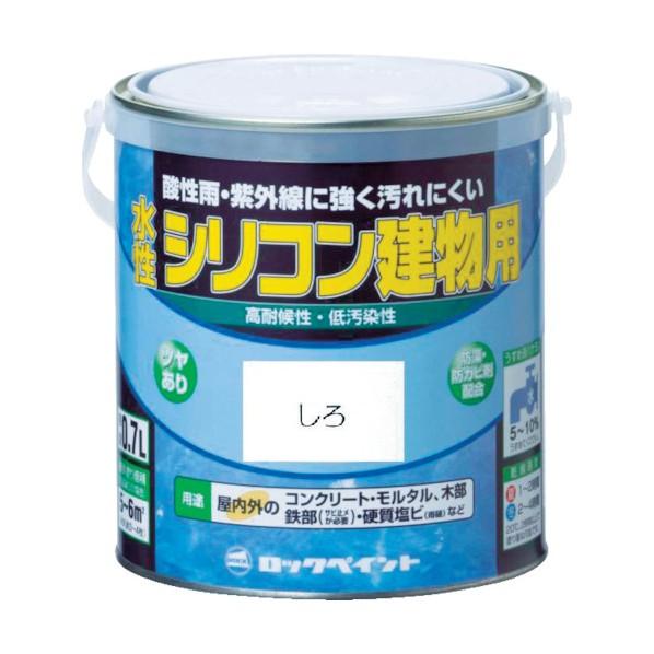 ロックペイント 水性シリコン建物用塗料 くろ 1.6L H11-1111 6S 1缶