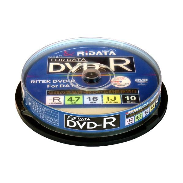 アールアイジャパン データ1回記録用DVD-R最大16倍速4.7GBスピンドルケース 1111353...
