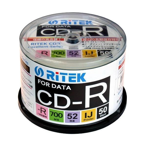 アールアイジャパン データ1回記録用CD-R最大52倍速700MBスピンドルケース 1111360R...