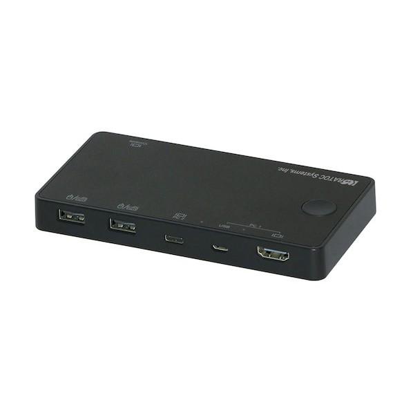 ラトックシステム 4K HDMIディスプレイ/USBキーボード・マウス パソコン切替器(USB-C/...