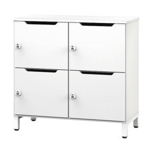 ※法人専用品※アール・エフ・ヤマカワ パーソナルロッカー 2列2段 ホワイト×ホワイト扉 RFPL-22WH-WHD 1台