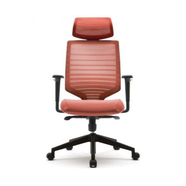 ※法人専用品※アール・エフ・ヤマカワ T30チェア 可動肘 ヘッドレスト付 オレンジ  オレンジ F...