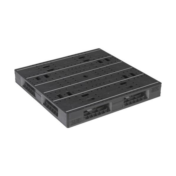 ※法人専用品※サンコー プラスチックパレット 840014 LX-1111R4黒 SK-LX-111...