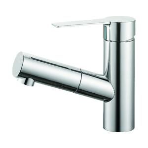 シングルスプレー混合栓 洗面所用 洗髪用 引き出しホース 一般地用