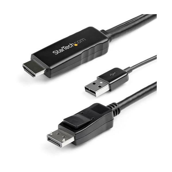 STARTEC.COM社 ディスプレイ変換ケーブル/HDMI - DP/2m/4K30Hz/USBパ...