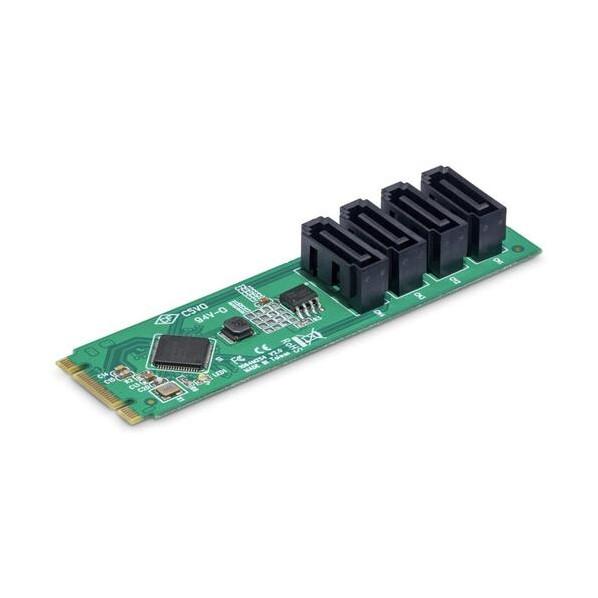 STARTECH.COM M．2 SATAアダプターカード/M．2 NVMe - 4x SATA H...