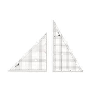 シンワ測定 三角定規アクリル方眼目盛付 30cm 77062 2枚