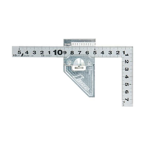 シンワ測定 曲尺平ぴた シルバー 表裏同目 曲尺用ストッパー金属製付 15cm 12482