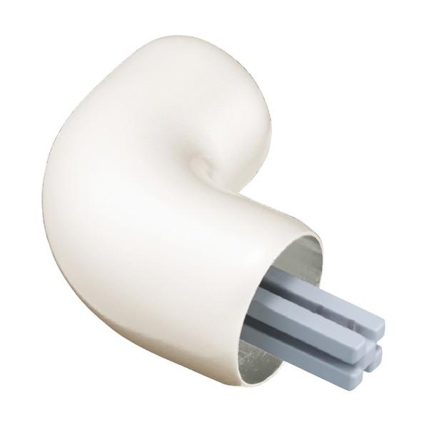 シロクマ スマートラインエンドエルボ アイボリ 35Φ用 BR-752 1個