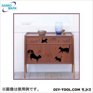 サンコーマーク工業 ねこと音符 ウォールステッカー 黒 NWS-78-A4 0枚