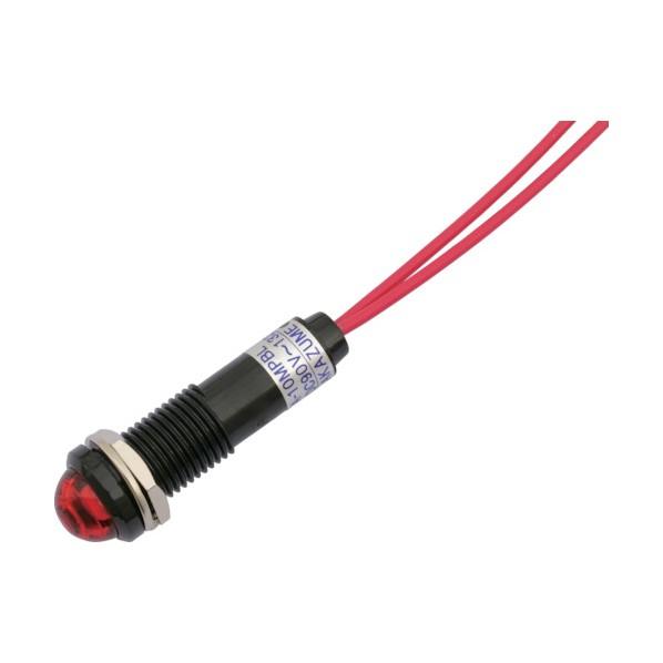坂詰製作所 ＬＥＤ表示灯ＤＡ−１０ＭＰＢＬ（ＡＣ／ＤＣ１００Ｖ接続）Φ１０赤 DA-10MPBL-A...