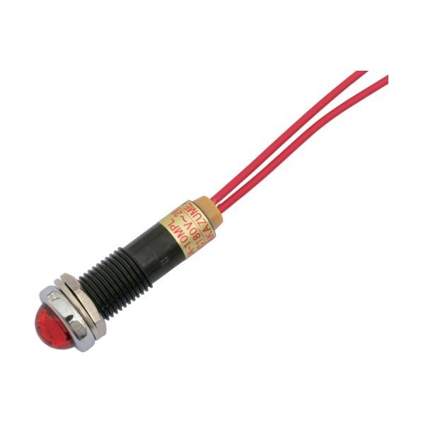 坂詰製作所 ＬＥＤ表示灯ＤＡ−１０ＭＰＬ（ＡＣ／ＤＣ２００Ｖ接続）Φ１０赤 DA-10MPL-AC/...