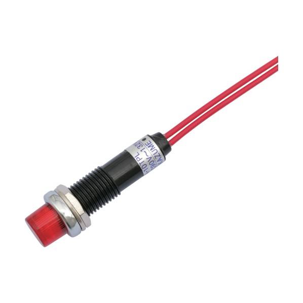 坂詰製作所 ＬＥＤ表示灯ＤＡ−１０ＴＰＬ（ＡＣ／ＤＣ１００Ｖ接続）Φ１０赤 DA-10TPL-AC/...