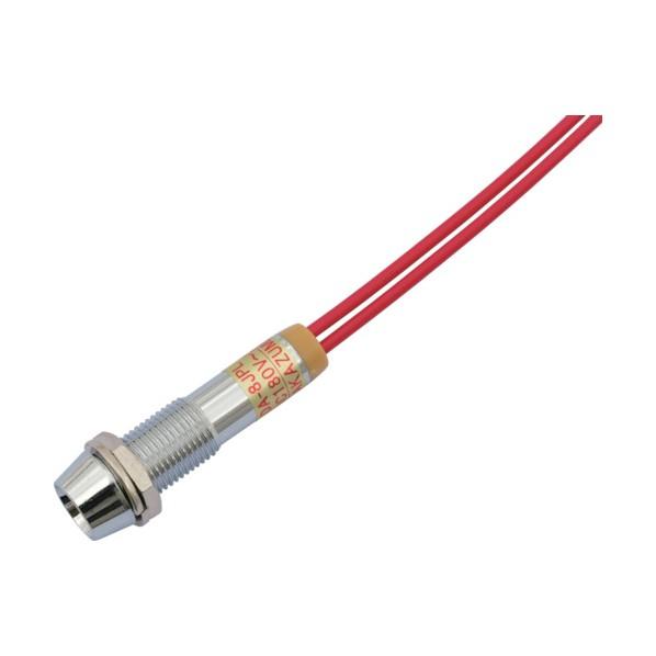 坂詰製作所 ＬＥＤ表示灯ＤＡ−８ＪＰＬ（ＡＣ／ＤＣ２００Ｖ接続）Φ８赤 DA-8JPL-AC/DC2...