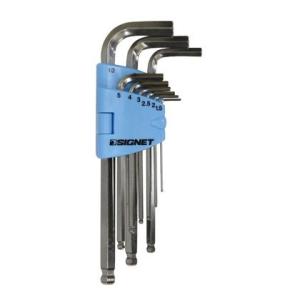 シグネット 9PCS ステンレスボール付ロング六角棒レンチセット