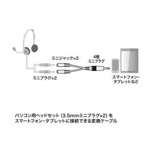 サンワサプライ ヘッドホン+マイク用変換アダプ...の詳細画像2