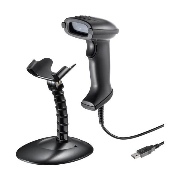 サンワサプライ 1次元CCDバーコードリーダー（スタンド付き） BCR-1D9BK 1個