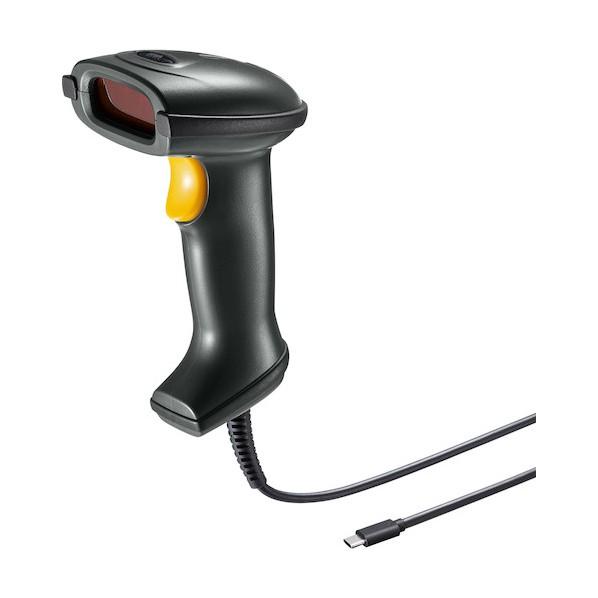 サンワサプライ Type-C 1次元レーザーバーコードリーダー BCR-TC1D1BK 1台