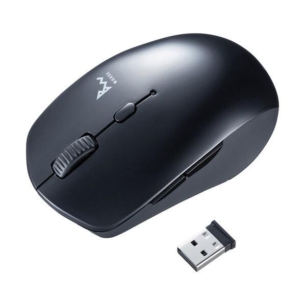 サンワサプライ 静音ワイヤレスブルーLEDコンボマウス（ブラック） MA-WBTBL193BK 1セ...