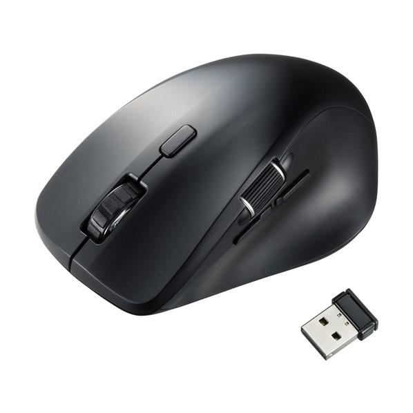 サンワサプライ 静音ワイヤレスマウス（サイドホイール付き・5ボタン）ブラック MA-WBS524BK...