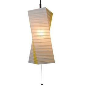 彩光デザイン 日本製和紙照明 和風照明1灯ペンダントライト twist 電球別売 茶×麻葉菜種 W2...