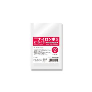 シモジマ HEIKO ポリ袋 ナイロンポリ K10-15 100枚 透明 80×140mm（外寸法:100×150mm） 006679830 100枚