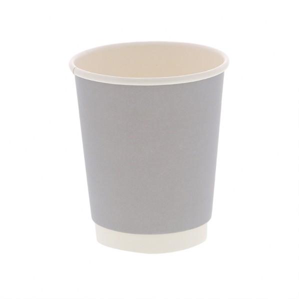 BMターゲット 紙コップ 断熱二重グレー無地カップ 8オンス 80mm口径 口径80×高95×底径5...