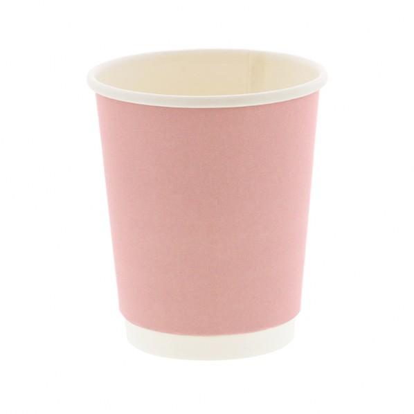 BMターゲット 紙コップ 断熱二重ピンク無地カップ 8オンス 80mm口径 口径80×高95×底径5...