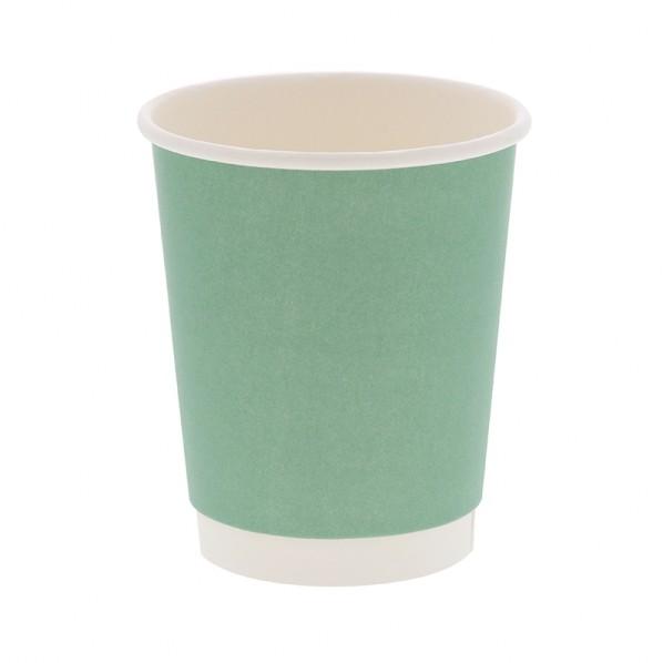 BMターゲット 紙コップ 断熱二重エレガントグリーン無地カップ 8オンス 80mm口径 口径:80m...