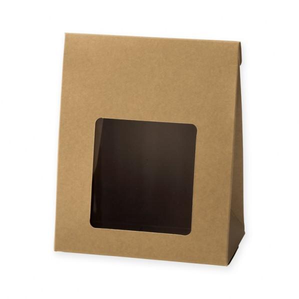 HEIKO クラフトギフトBOX 窓付角底L 幅130×マチ70×高160mm 窓:横75×縦80m...