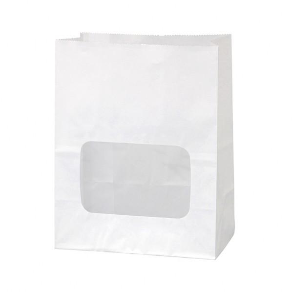 HEIKO 窓付耐油角底袋 13-8 白無地 130×80×165mm 004738614 100枚