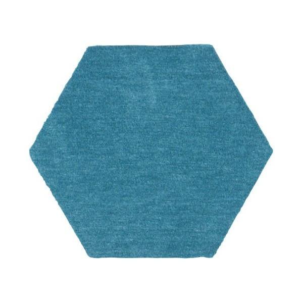 RUGRUG ホームタイルカーペット ロッカク ターコイズ 43×50cm R-5004