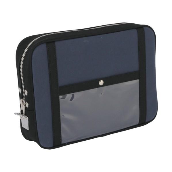 三栄 ＳＡＮＥＩ　帆布メール用ポーチ（ＬＬ）馬蹄錠金具付　紺 30 x 35 x 7 cm PLLU...