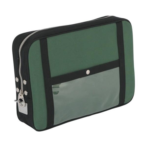 三栄 ＳＡＮＥＩ　帆布メール用ポーチ（ＬＬ）馬蹄錠金具付　モスグリーン 30 x 35 x 7 cm...