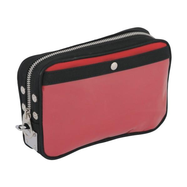 三栄 ＳＡＮＥＩ　帆布メール用ポーチ（Ｓ）馬蹄錠金具付　赤 18 x 27 x 7 cm PSU02