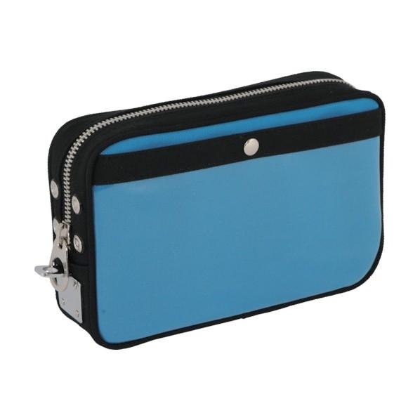 三栄 ＳＡＮＥＩ　帆布メール用ポーチ（Ｓ）馬蹄錠金具付　ブルー 18 x 27 x 7 cm PSU...