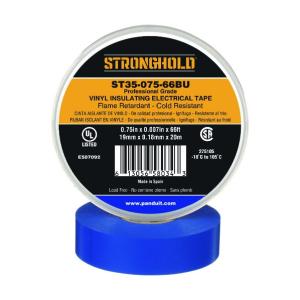 ストロングホールド ビニールテープ 耐熱 耐寒 難燃 プロ仕様グレード 青 幅19.1mm 長さ20m ST35-075-66BU